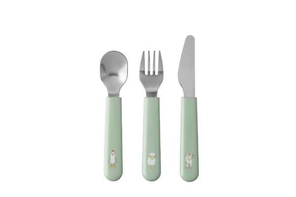 108033065399-mepal-mio-chilrens-cutlery-set-3-pcs-x-little-dutch_little-farm Set di posate per bambini - Verde - Piccola Fattoria